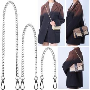 Hongbaite 3 Pack Silver Chain for Purse Strap (16",36",48")