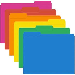File Folders,IntoJoy 120 Pack Colored File Folder Letter Size, 1/3 Cut Tab Filing Folders for Office School Business File Document Organization,Purple