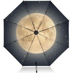 JIPONI Travel Umbrella for Rain Boho Flower Butterfly Watercolor, Windproof Waterproof Automatic Umbrella Anti-UV Protection Lightweight Portable Umbrellas