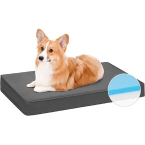 Veehoo Outdoor Waterproof Dog Bed for Medium Dogs-Durable Dog Bed with Oxford Fabric Surface, Memory Foam Dog Bed for Crate with Removable Washable Cover and Nonslip Bottom