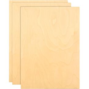 3Pcs Baltic Birch Plywood Sheets 12 x 16x 1/2 Inch-12mm Unfinished Plywood for Craft Thin Wood Boards Sheets Rectangle Wood Panels for DIY School Projects