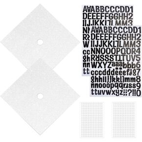 Penta Angel Graduation Cap Decorations 2 Sheets Glitter Paper Card 2Pcs Alphabet Letter Number Stickers 2Pcs Self-Adhesive Pearl Stickers for Grad Cap Crafts DIY (Black)