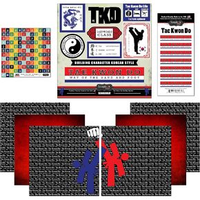 Scrapbook Customs Go Big Tae Kwon Do Themed Paper and Stickers Scrapbook Kit, 12 inch by 12 inch