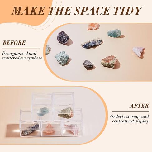 20 Pack Rock Display Case Clear Rock Collection Boxes Storage 2.5 x Magnifying Rock Boxes Viewer Box for Stone Storage Gemstone Fossil Crystal Stone Collectibles in Kuwait