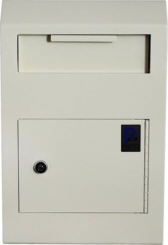 Protex Wall-Mount Drop Box Safe (WDS-150), Piano hinge, secure suggestions, ballots, keys, mail, money, rent checks and more, Metal baffle to protect slot, off white in Kuwait