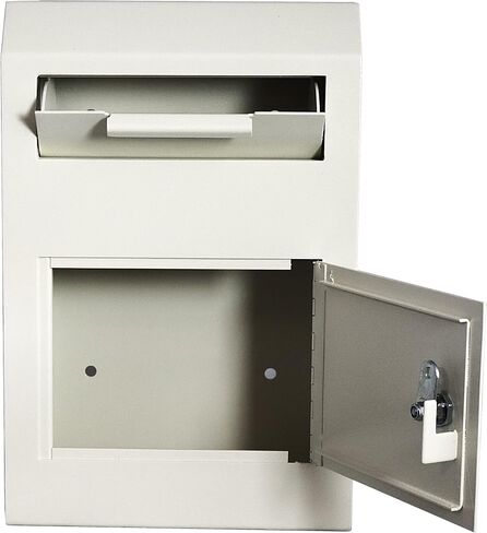 Protex Wall-Mount Drop Box Safe (WDS-150), Piano hinge, secure suggestions, ballots, keys, mail, money, rent checks and more, Metal baffle to protect slot, off white in Kuwait