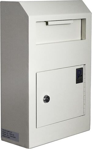 Protex Wall-Mount Drop Box Safe (WDS-150), Piano hinge, secure suggestions, ballots, keys, mail, money, rent checks and more, Metal baffle to protect slot, off white in Kuwait