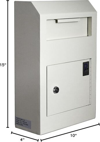 Protex Wall-Mount Drop Box Safe (WDS-150), Piano hinge, secure suggestions, ballots, keys, mail, money, rent checks and more, Metal baffle to protect slot, off white in Kuwait
