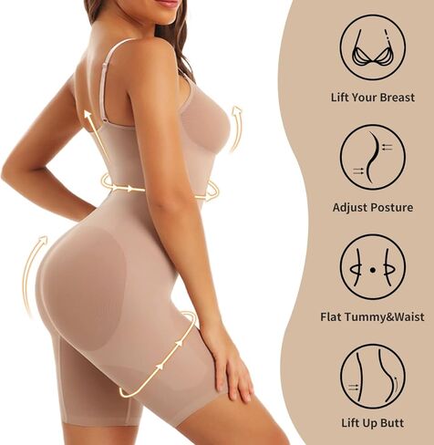 بدلة للجسم من EUYZOU للنساء للتحكم في البطن - رفع المؤخرة لكامل الجسم، شورت قصير أنحف للفخذ بدون خياطة in Kuwait