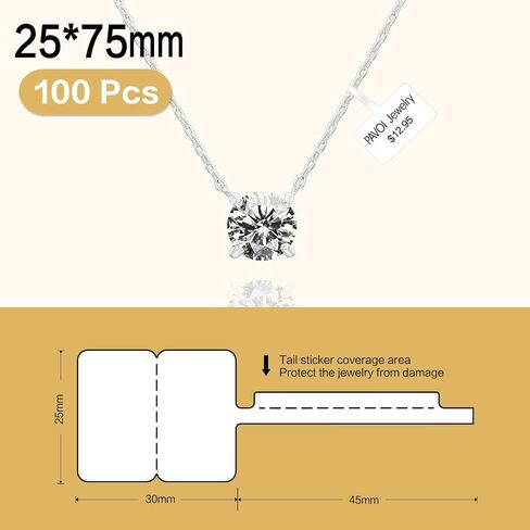 2 ROLLS Jewelry Price TAGS للتسعير ذاتيًا لاصقًا أبيض فارغ ، علامات سعر المجوهرات لرسوم القلادة. in Kuwait