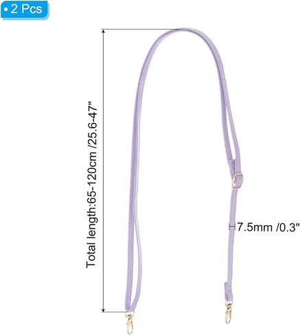PATIKIL Leather Purse Handle Strap, 2 Pcs 26 Inch to 47 Inch Adjustable Length Handbag Strap Replacement DIY Clutch Bag Handle Strap Repair Accessories Purple in Saudi Arabia