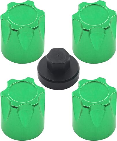4PCS Share Goo Aluminium RC M4 Wheel Nut,RC Car Dustproof Wheel Rim Center Cap Hub Compatible with Traxxas TRX4 Axial SCX10 90046 D90 Tamiya Redcat HPI 1/10 RC Crawler Car (Red) in Kuwait