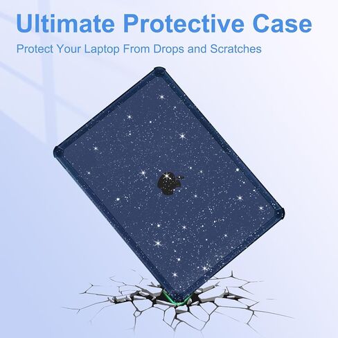 MOSISO Compatible with MacBook Pro 13 inch Case M2 2025-2016 A2338 M1 A2251 A2289 A2159 A1989 A1708 A1706, Anti-Cracking Heavy Duty Glitter Plastic Hard Case with TPU Bumper&Keyboard Cover, Pink in Saudi Arabia