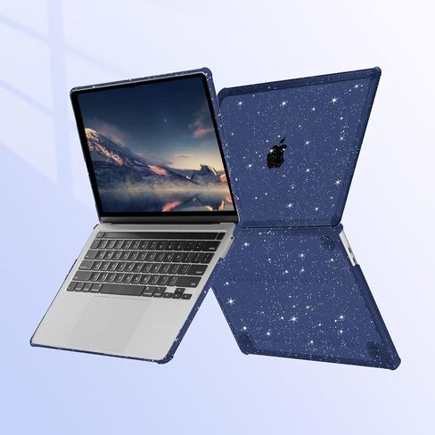 MOSISO Compatible with MacBook Pro 13 inch Case M2 2025-2016 A2338 M1 A2251 A2289 A2159 A1989 A1708 A1706, Anti-Cracking Heavy Duty Glitter Plastic Hard Case with TPU Bumper&Keyboard Cover, Pink in Saudi Arabia