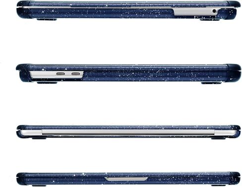 MOSISO Compatible with MacBook Pro 13 inch Case M2 2025-2016 A2338 M1 A2251 A2289 A2159 A1989 A1708 A1706, Anti-Cracking Heavy Duty Glitter Plastic Hard Case with TPU Bumper&Keyboard Cover, Pink in Saudi Arabia