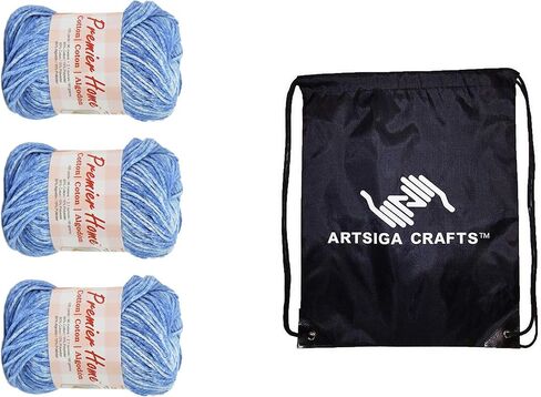 Premier Yarns Home Cotton Multi Flamingo Splash 44-24 (3-Skeins - Same Dye Lot) Worsted Medium #4 Cotton Yarn for Crocheting and Knitting with Project Bag in Saudi Arabia