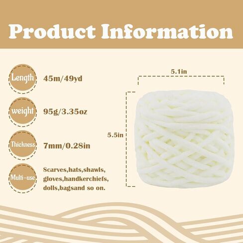 MESTOON 1/4/9 Pack Chunky Chenille Yarn 100g/3.05oz Thick Soft Velvet Baby Yarn for Crocheting Hand Knitting Sweater Scarf Blankets DIY Craft (Orange, 1 Pack) in Kuwait