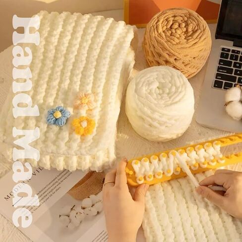 MESTOON 1/4/9 Pack Chunky Chenille Yarn 100g/3.05oz Thick Soft Velvet Baby Yarn for Crocheting Hand Knitting Sweater Scarf Blankets DIY Craft (Orange, 1 Pack) in Kuwait