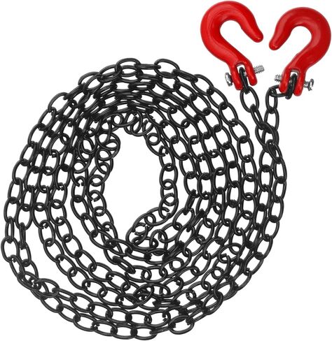 Metal Trailer Tow Hooks Winch Hook w/Trailer Chain RC Decorations Accessories Compatible with Traxxas TRX4 Redcat Gen8 Axial SCX10 1/10 RC Crawler (Red) in Kuwait
