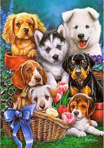 FORLAND Dog Diamond Painting Kits for Adults Beginners - 5D DIY Funny Puppy Full Drill Diamond Kits Painting Crafts for Home Wall Decor, Diamond Art Kits,12x16inch in Saudi Arabia