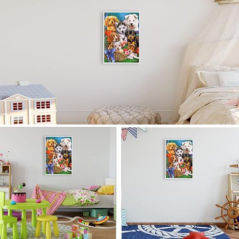 FORLAND Dog Diamond Painting Kits for Adults Beginners - 5D DIY Funny Puppy Full Drill Diamond Kits Painting Crafts for Home Wall Decor, Diamond Art Kits,12x16inch in Saudi Arabia