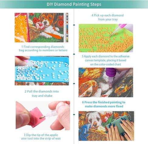 FORLAND Dog Diamond Painting Kits for Adults Beginners - 5D DIY Funny Puppy Full Drill Diamond Kits Painting Crafts for Home Wall Decor, Diamond Art Kits,12x16inch in Saudi Arabia