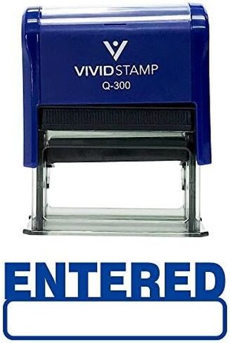 Basic Entered Self Inking Rubber Stamp (Red Ink) - Medium in Kuwait