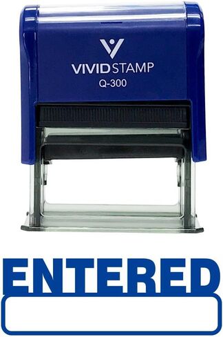 Basic Entered Self Inking Rubber Stamp (Red Ink) - Medium in Kuwait