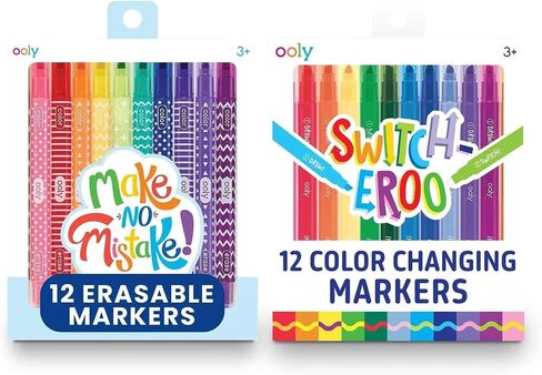 Ooly 12 Pack Sparkle Switch-eroo Color Changing Markers, Double Ended Chisel Tip Color Change Markers for Art Supplies, Drawing and Stationery Sets in Saudi Arabia