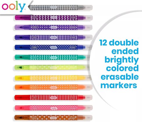 Ooly 12 Pack Sparkle Switch-eroo Color Changing Markers, Double Ended Chisel Tip Color Change Markers for Art Supplies, Drawing and Stationery Sets in Saudi Arabia
