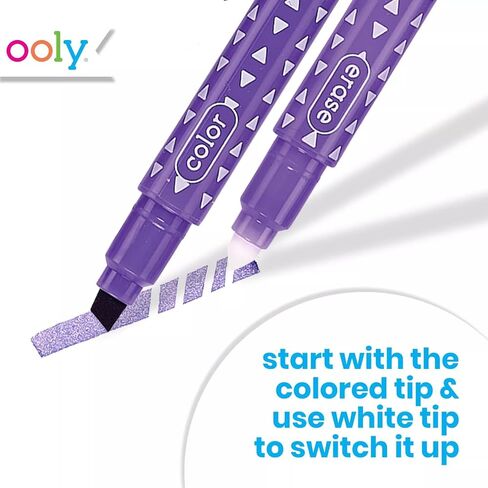 Ooly 12 Pack Sparkle Switch-eroo Color Changing Markers, Double Ended Chisel Tip Color Change Markers for Art Supplies, Drawing and Stationery Sets in Saudi Arabia