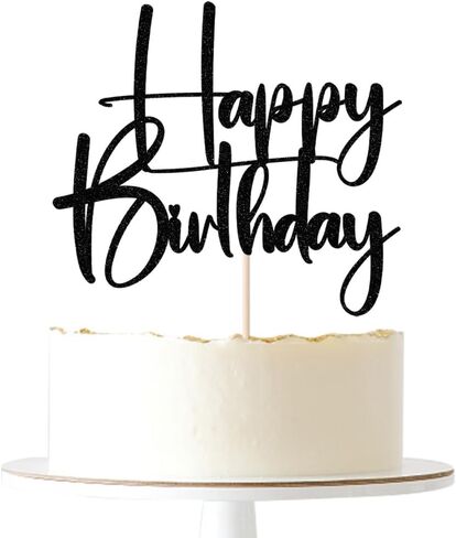 كعكة عيد ميلاد أسود أسود أعلى ، أسود بريق عيد ميلاد سعيد كعكة عيد ميلاد بونتينج ديكو ، جنس الطفل الكشف عن الحفلة/الذكرى السنوية/لوازم زخارف حفلة عيد ميلاد (ورقة) in Kuwait