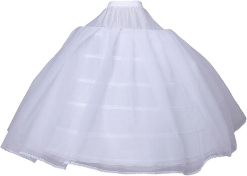 Women 6 Hoop Skirt Tulle Ball Gown Petticoat Crinoline for Bridal Wedding Under Dress, Half Slip Underskirt for Quinceanera Dress Plus Size in Kuwait