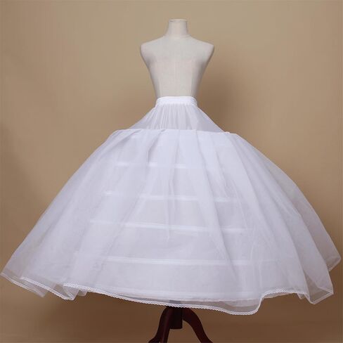 Women 6 Hoop Skirt Tulle Ball Gown Petticoat Crinoline for Bridal Wedding Under Dress, Half Slip Underskirt for Quinceanera Dress Plus Size in Kuwait