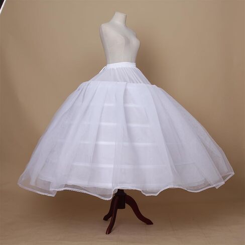 Women 6 Hoop Skirt Tulle Ball Gown Petticoat Crinoline for Bridal Wedding Under Dress, Half Slip Underskirt for Quinceanera Dress Plus Size in Kuwait