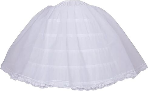 Women 6 Hoop Skirt Tulle Ball Gown Petticoat Crinoline for Bridal Wedding Under Dress, Half Slip Underskirt for Quinceanera Dress Plus Size in Kuwait