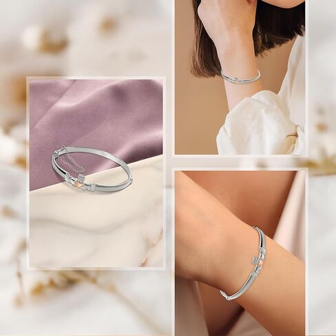 GALWAY 925 Sterling Silver & Gold Claddagh Bangle Bracelet - Hypoallergenic Irish Jewelry and Gift for Women in Kuwait