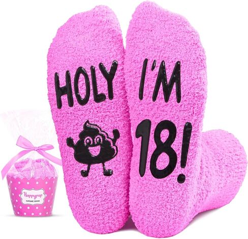 HAPPYPOP 18th Birthday Gift Ideas for Girls - Socks Birthday Gifts for 18 Year Old Girl, 18th Birthday Gifts for Teenage Girls in Saudi Arabia