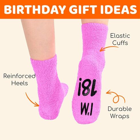HAPPYPOP 18th Birthday Gift Ideas for Girls - Socks Birthday Gifts for 18 Year Old Girl, 18th Birthday Gifts for Teenage Girls in Saudi Arabia