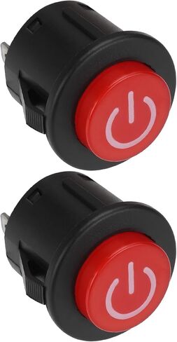 SING F LTD 2Pcs Power Start Button Switch 3Pin One Button Start Switch 12V for Children's Electric Car RC Remote Ccontrol Electric Car(26mm) in Kuwait