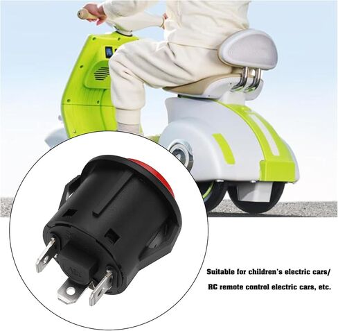 SING F LTD 2Pcs Power Start Button Switch 3Pin One Button Start Switch 12V for Children's Electric Car RC Remote Ccontrol Electric Car(26mm) in Kuwait