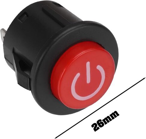 SING F LTD 2Pcs Power Start Button Switch 3Pin One Button Start Switch 12V for Children's Electric Car RC Remote Ccontrol Electric Car(26mm) in Kuwait