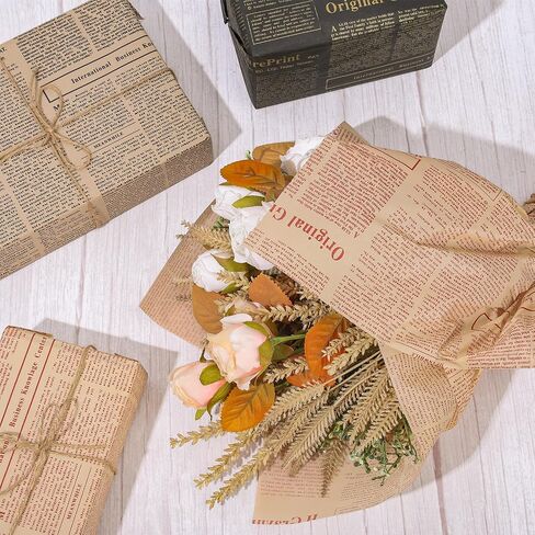 Whaline 90 Sheet Vintage Newspaper Tissue Paper Retro Old Newsprint Gift Wrapping Paper 13.7 x 19.6 Inch Kraft Magazine Newspaper Art Tissue Paper for Wedding Birthday Baby Shower Party Craft Decor in Saudi Arabia