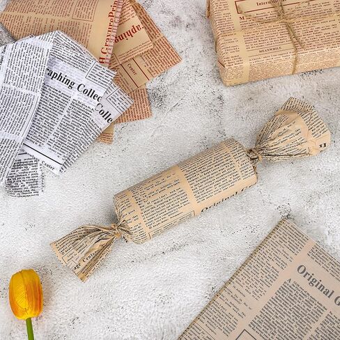 Whaline 90 Sheet Vintage Newspaper Tissue Paper Retro Old Newsprint Gift Wrapping Paper 13.7 x 19.6 Inch Kraft Magazine Newspaper Art Tissue Paper for Wedding Birthday Baby Shower Party Craft Decor in Saudi Arabia