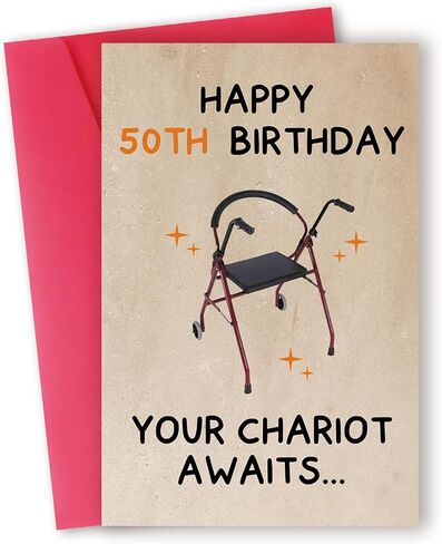 Funny 50th Birthday Gifts for Him Her,Humorous 50 Years Old Birthday Card for Friend Men Women, 50 Birthday Gift for Husband Wife in Saudi Arabia