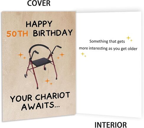 Funny 50th Birthday Gifts for Him Her,Humorous 50 Years Old Birthday Card for Friend Men Women, 50 Birthday Gift for Husband Wife in Saudi Arabia