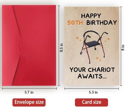 Funny 50th Birthday Gifts for Him Her,Humorous 50 Years Old Birthday Card for Friend Men Women, 50 Birthday Gift for Husband Wife in Saudi Arabia