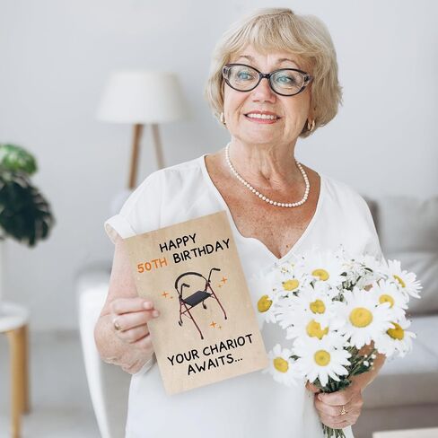 Funny 50th Birthday Gifts for Him Her,Humorous 50 Years Old Birthday Card for Friend Men Women, 50 Birthday Gift for Husband Wife in Saudi Arabia