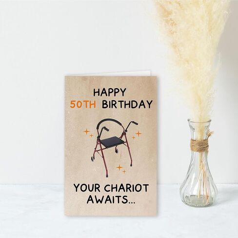 Funny 50th Birthday Gifts for Him Her,Humorous 50 Years Old Birthday Card for Friend Men Women, 50 Birthday Gift for Husband Wife in Saudi Arabia
