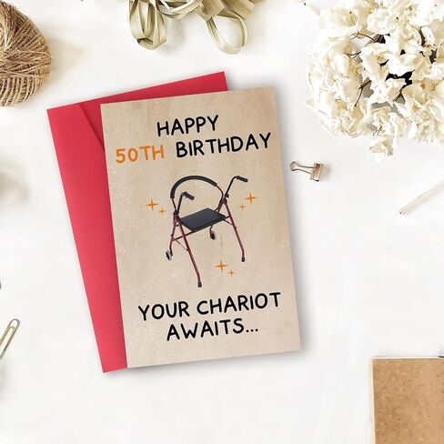 Funny 50th Birthday Gifts for Him Her,Humorous 50 Years Old Birthday Card for Friend Men Women, 50 Birthday Gift for Husband Wife in Saudi Arabia